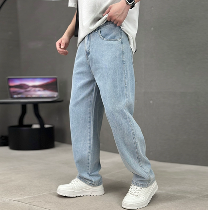 Jeans de primavera para hombre con corte recto y ajuste amplio, cómodos y modernos para uso diario