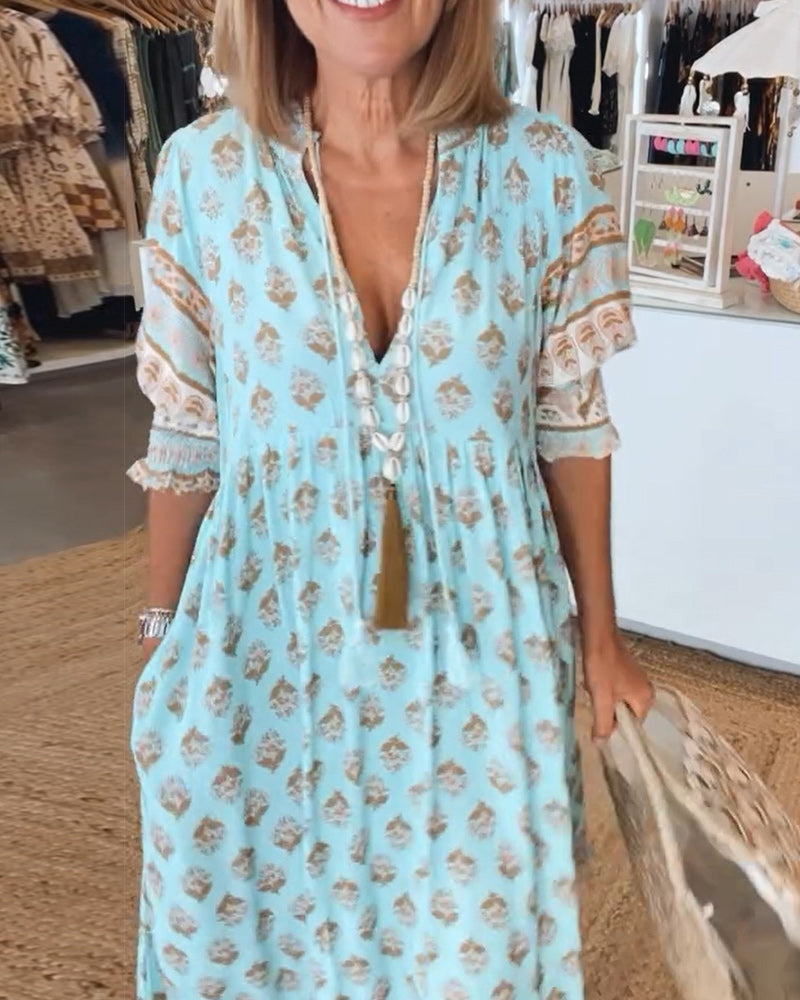 Vestido bohemio para mujer, ligero y versátil para verano o festival