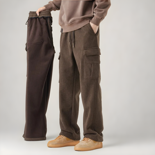 Pantalones cargo de felpa para hombre, cómodos y versátiles para diario o deporte