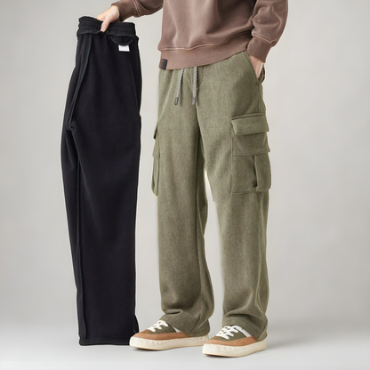 Pantalones cargo de felpa para hombre, cómodos y versátiles para diario o deporte