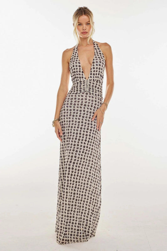 Vestido maxi con escote en V para mujer - Elegancia sofisticada para verano