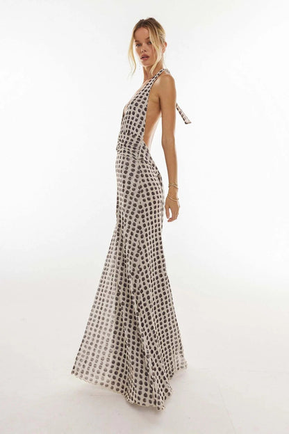 Vestido maxi con escote en V para mujer - Elegancia sofisticada para verano