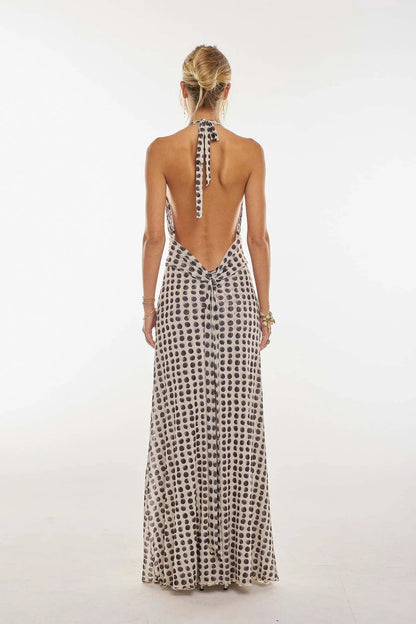 Vestido maxi con escote en V para mujer - Elegancia sofisticada para verano