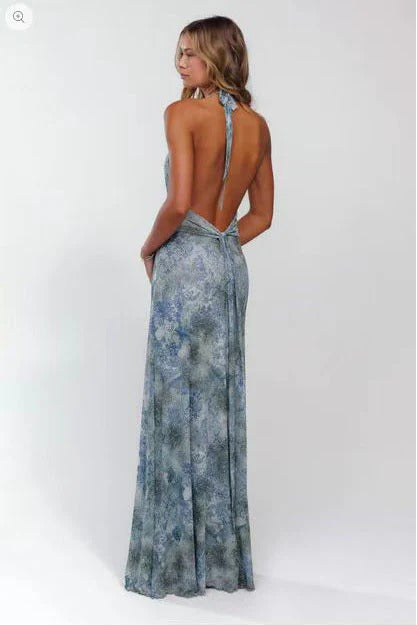 Vestido maxi con escote en V para mujer - Elegancia sofisticada para verano