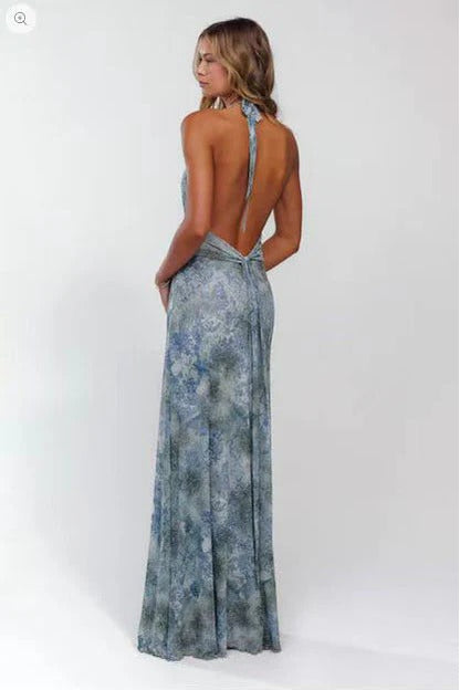 Vestido maxi con escote en V para mujer - Elegancia sofisticada para verano