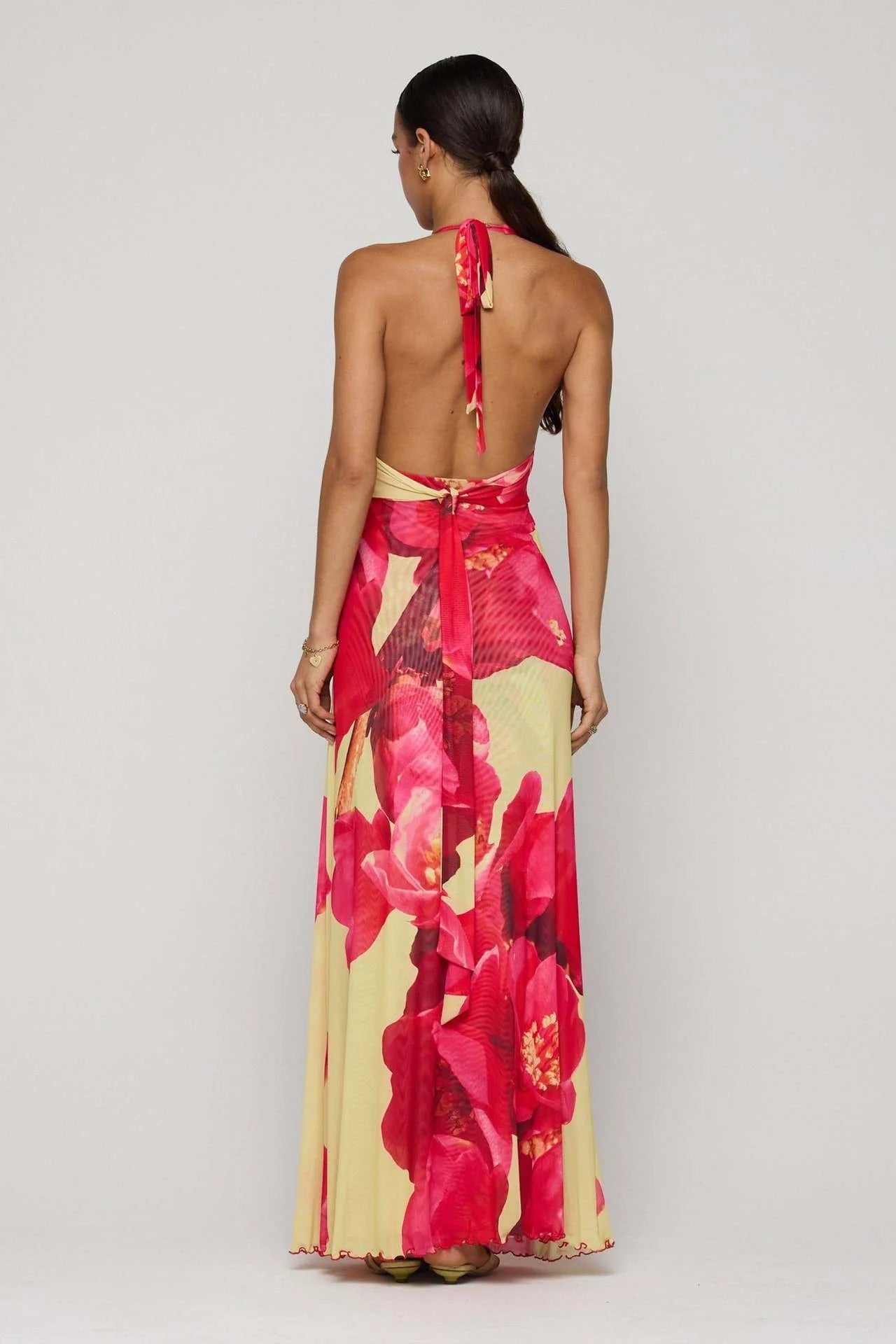 Vestido maxi con escote en V para mujer - Elegancia sofisticada para verano
