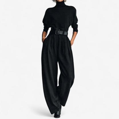 Dora | Mono de Punto de Cuello Alto con Pantalón Elegante para Mujer