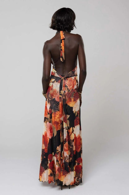 Vestido maxi con escote en V para mujer - Elegancia sofisticada para verano