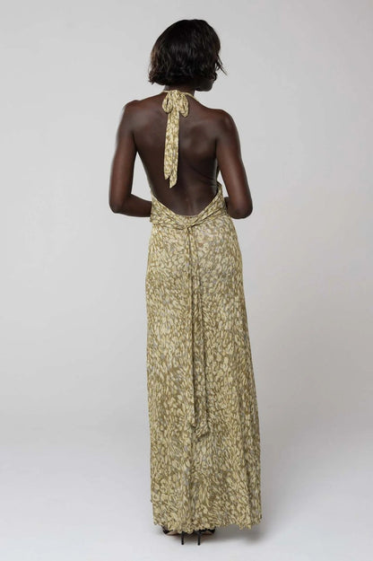 Vestido maxi con escote en V para mujer - Elegancia sofisticada para verano