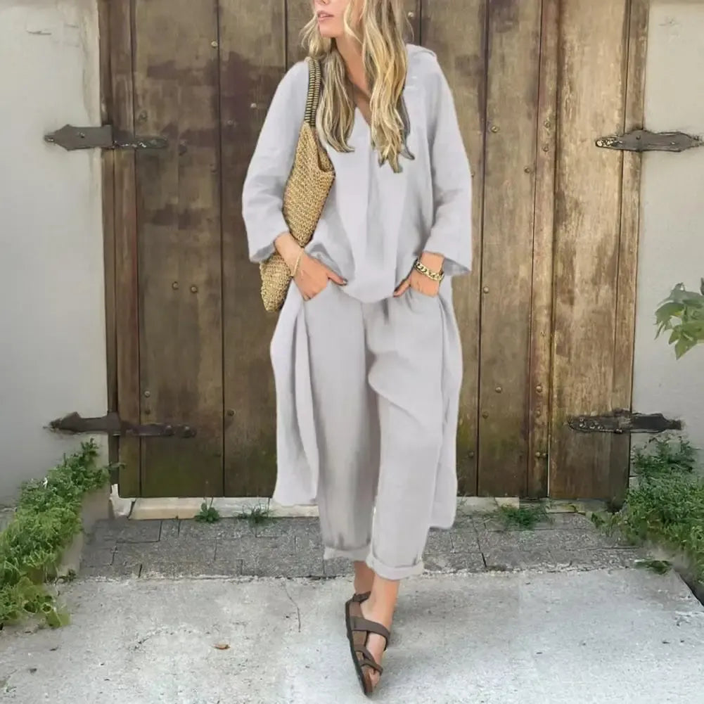 Conjunto de Dos Piezas con Pantalón de Pernera Ancha | Estilo Elegante