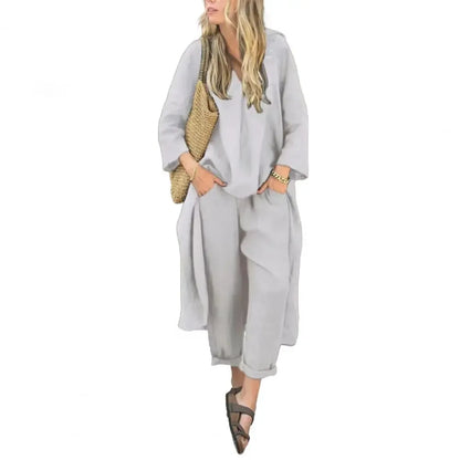 Conjunto de Dos Piezas con Pantalón de Pernera Ancha | Estilo Elegante