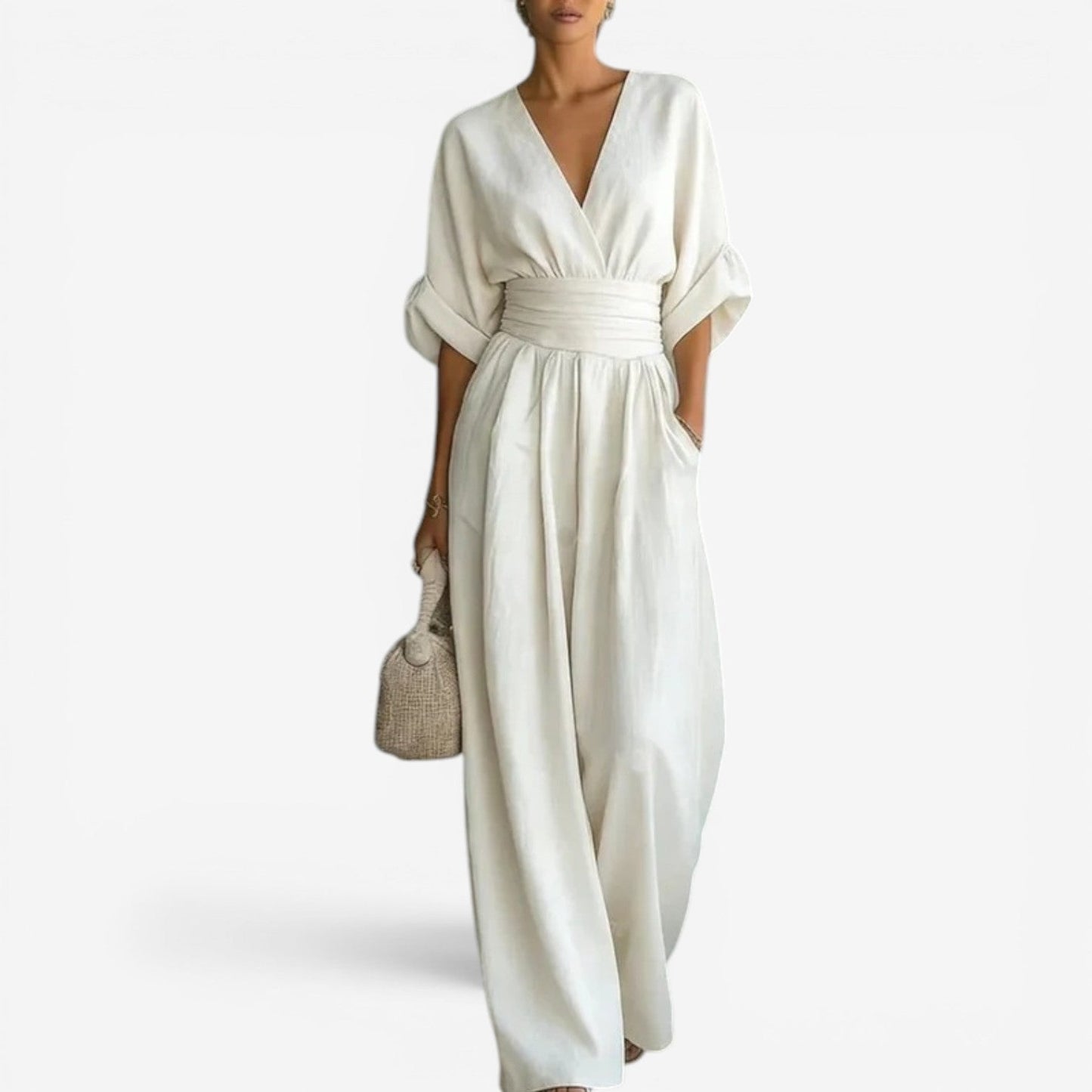 Camila | Mono Elegante de Punto con Cuello Redondo para Mujer de Verano Elegante