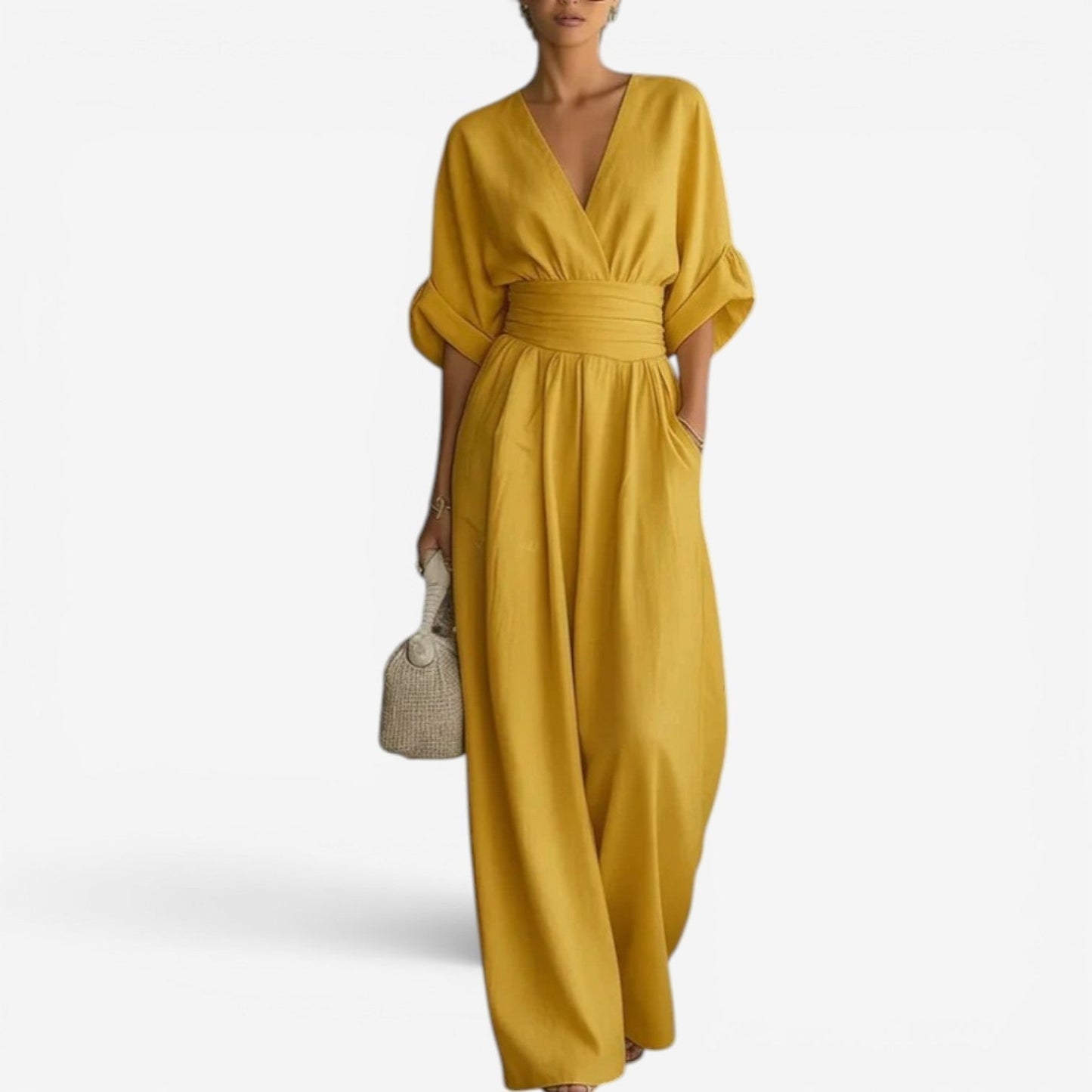 Camila | Mono Elegante de Punto con Cuello Redondo para Mujer de Verano Elegante