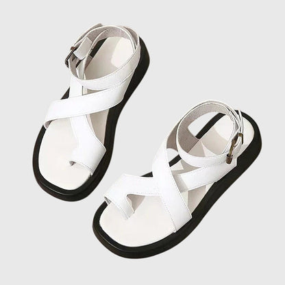 Sandalias gladiator planas con tiras anchas para mujer