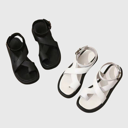 Sandalias gladiator planas con tiras anchas para mujer