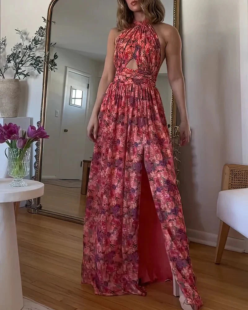 Vestido maxi con estampado floral para mujer, ligero y elegante para verano