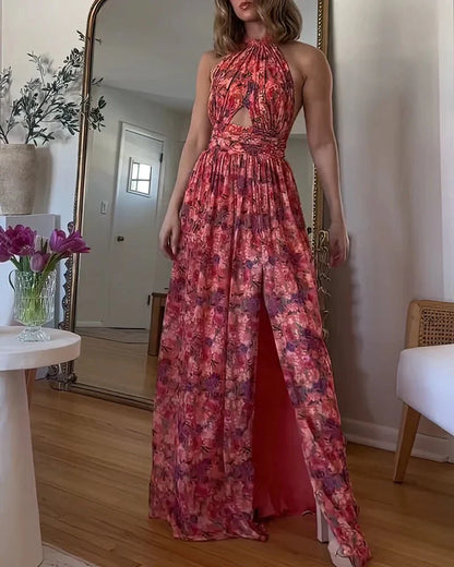 Vestido maxi con estampado floral para mujer, ligero y elegante para verano