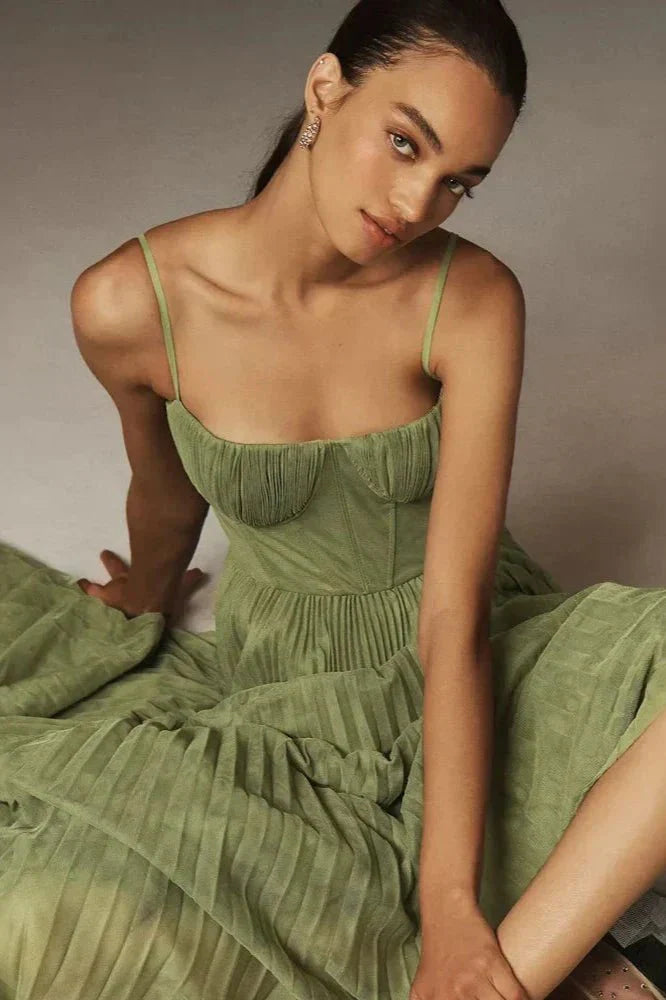 Vestido midi elegante para mujer, ligero y sofisticado para fiesta u oficina