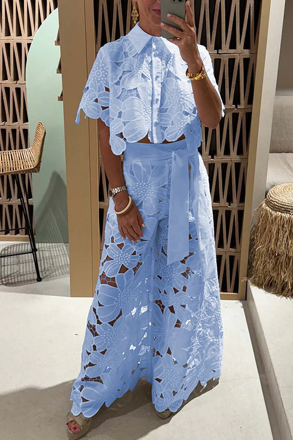 Vestido maxi con efectos de ojal y volantes para mujer