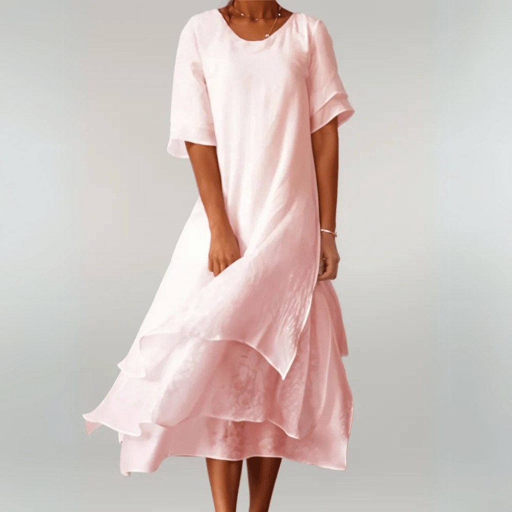 Isilde | Elegante katoenen maxi jurk - bellanza