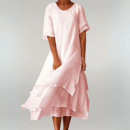 Isilde | Elegante katoenen maxi jurk - bellanza
