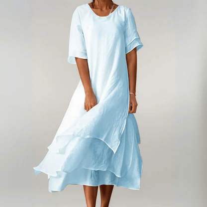 Vestido maxi de algodón para mujer, ligero y elegante para verano o diario