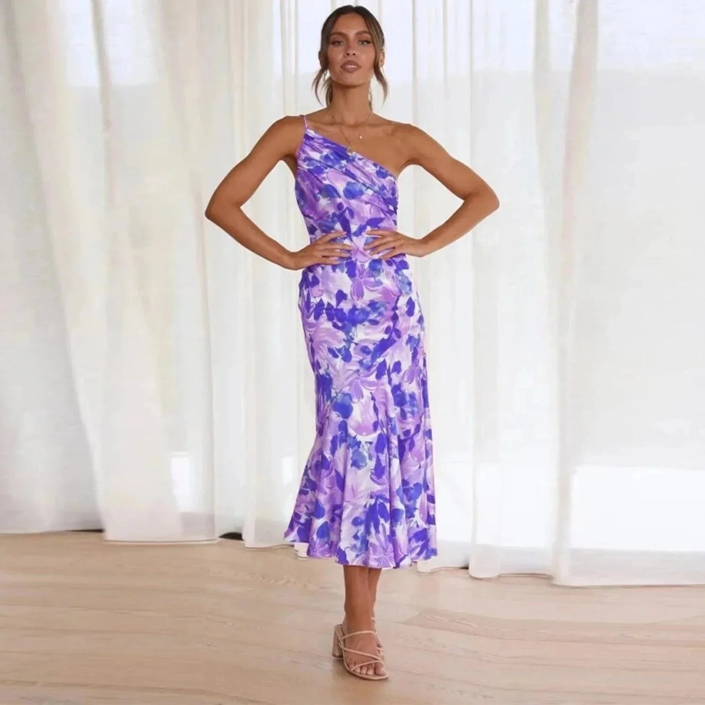 Vestido floral de verano para mujer, ligero y elegante para fiesta o diario