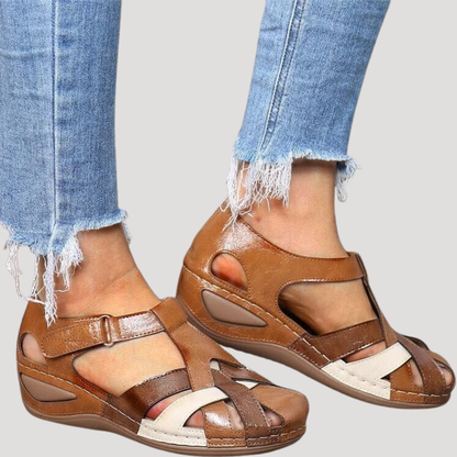 Zapatillas sandalias de tira tejidas con punta cerrada para mujer - Artesanal veraniego
