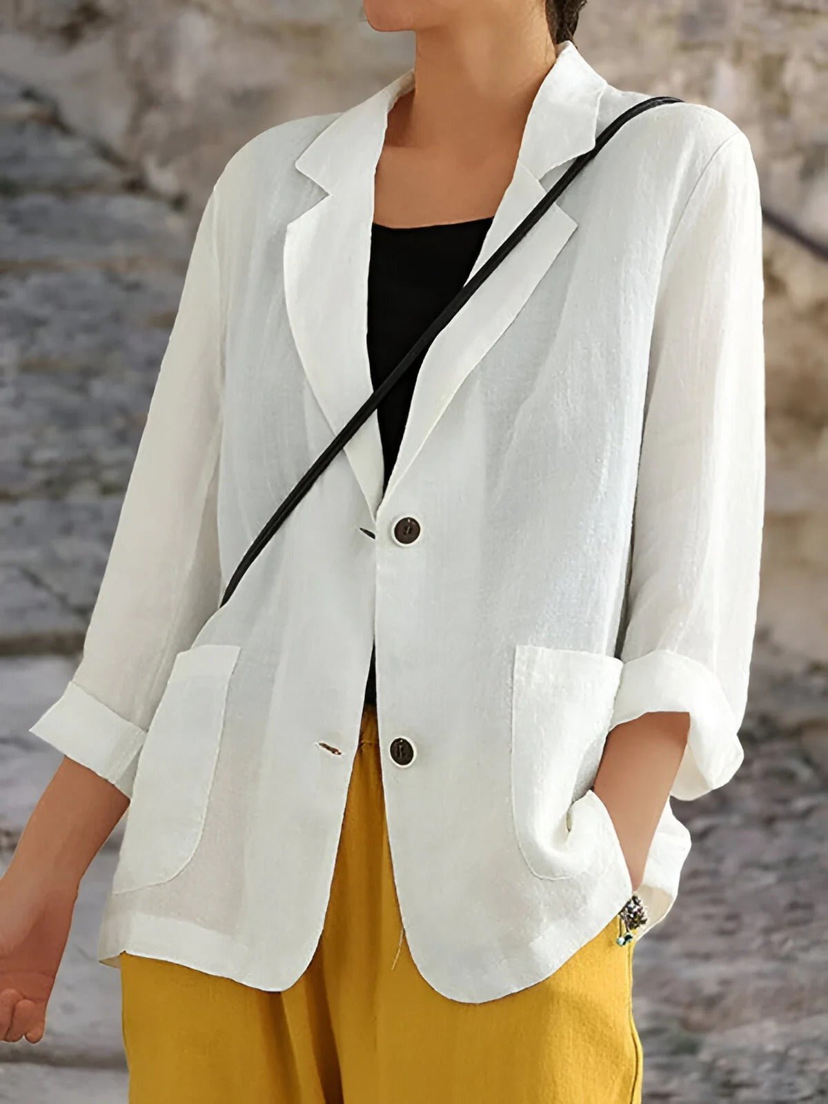 Juniper | Women's Double Breasted Tailored Blazer - Gold - Image 4