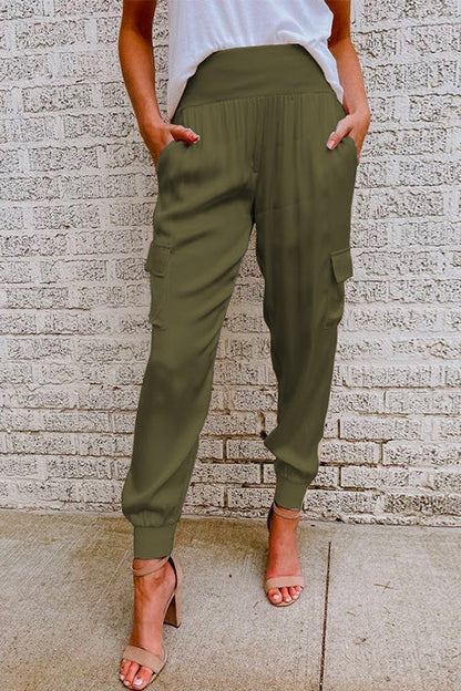 Pantalón cargo de alta cintura para mujer - Estilo casual y funcional