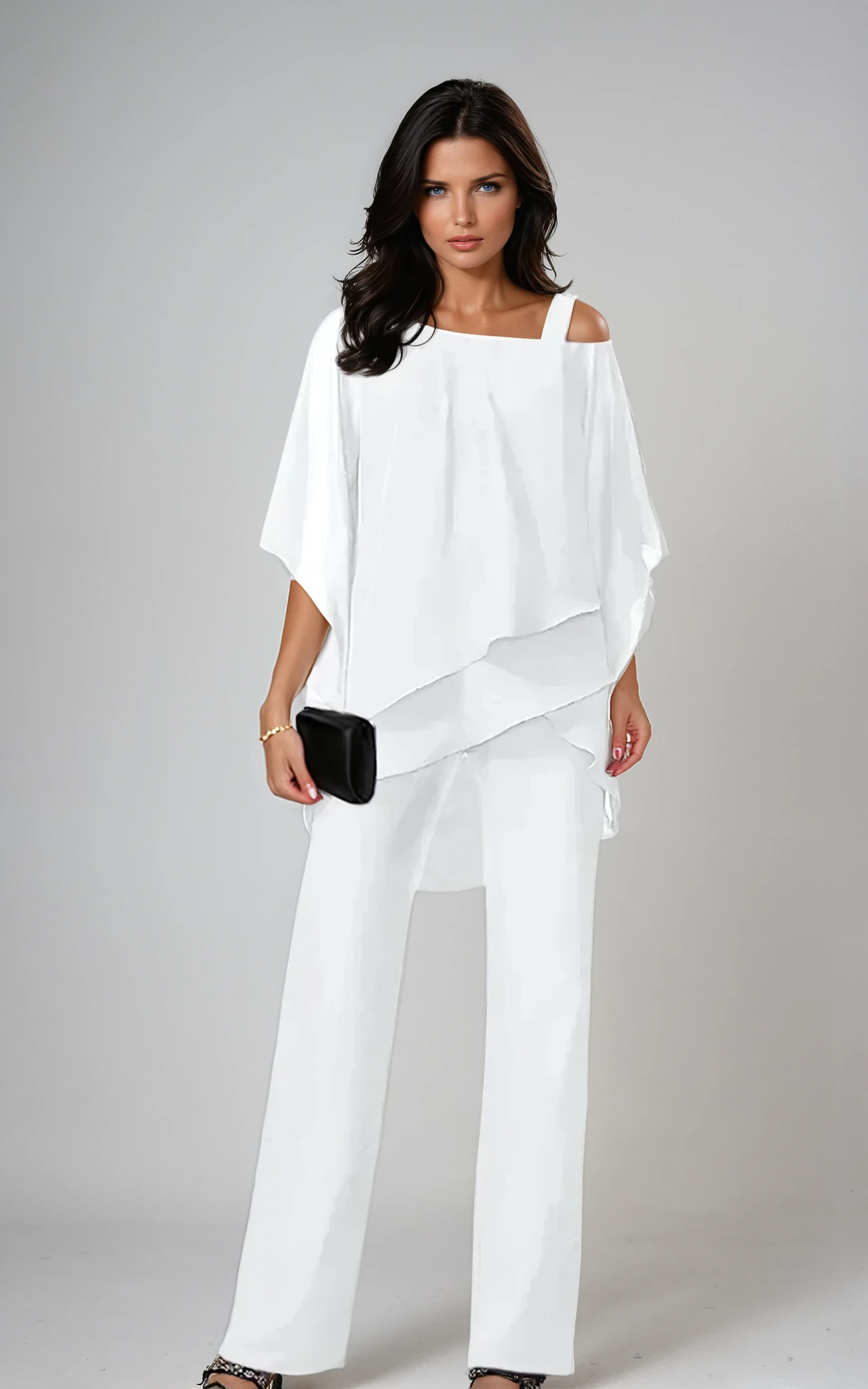Conjunto de dos piezas con diseño superpuesto para mujer, elegante y versátil para uso diario o evento