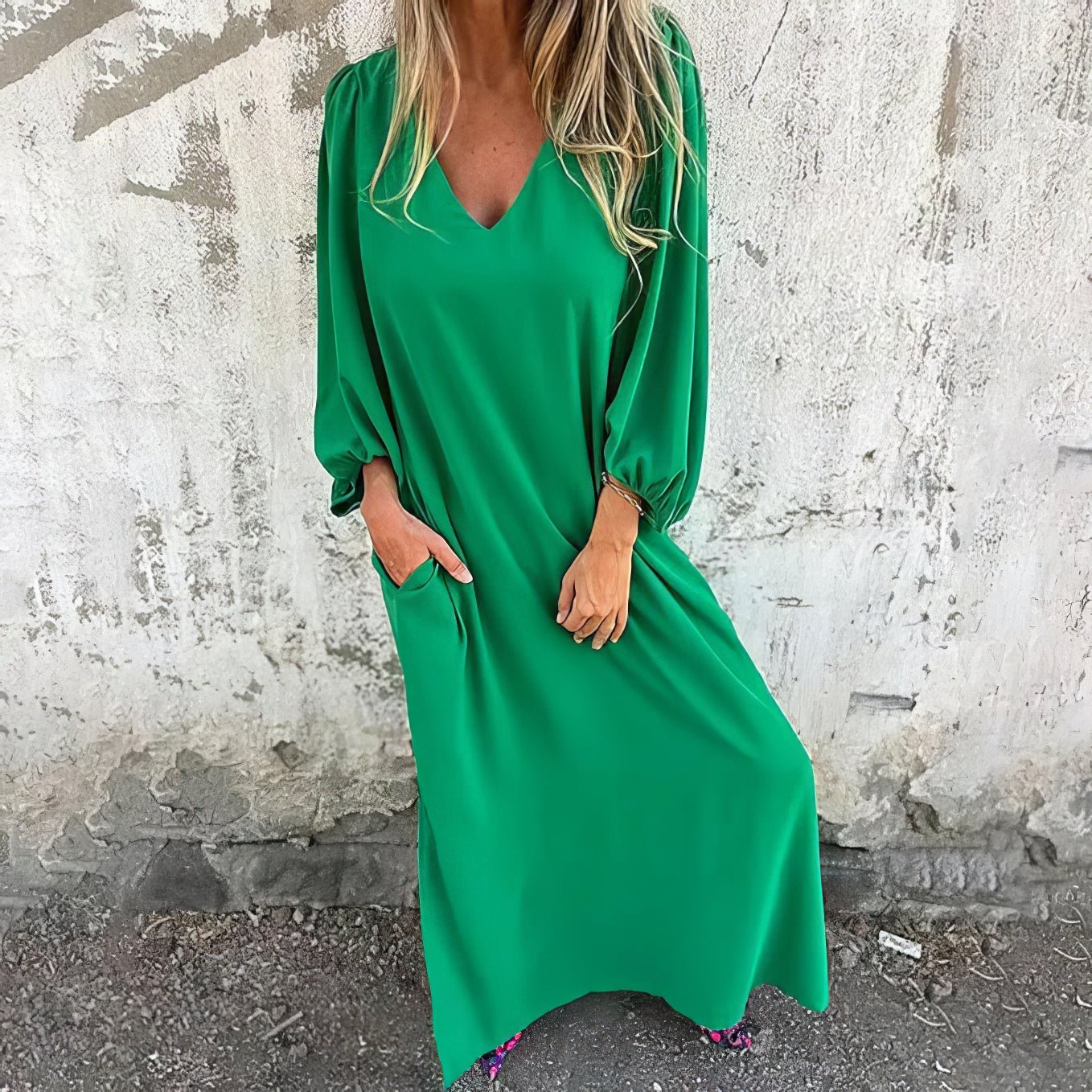 Vestido largo bohemio con bolsillos para mujer, ligero y versátil para verano