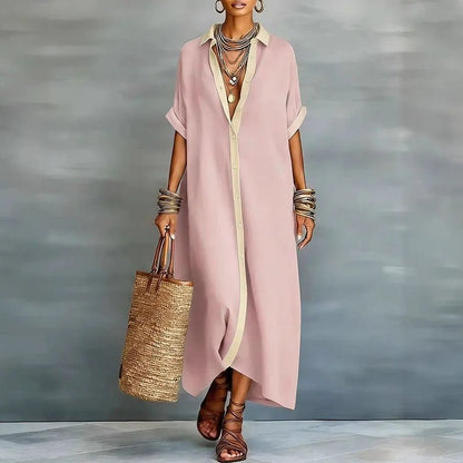 Vestido Midi con Manga Fruncida y Abertura Lateral | Estilo Elegante