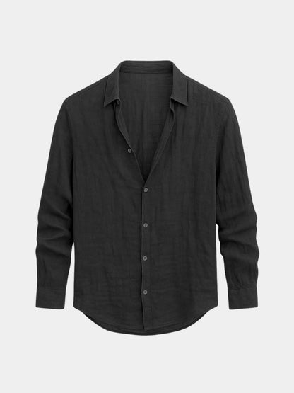 Camisa de lino veraniega para hombre, ligera y transpirable para verano o playa