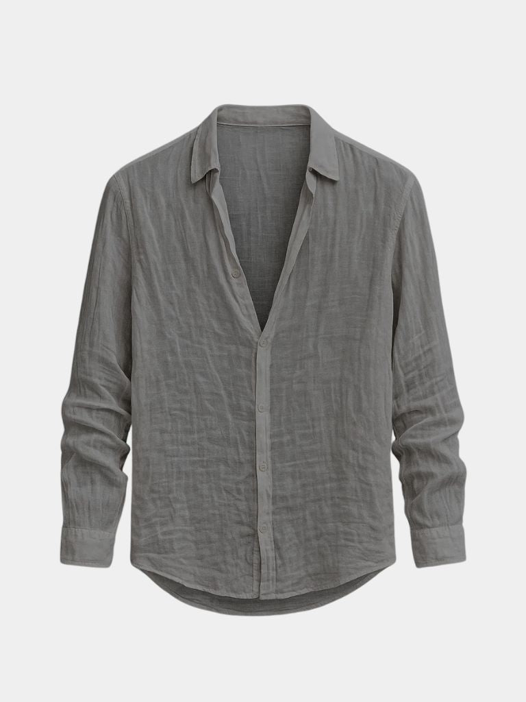 Camisa de lino veraniega para hombre, ligera y transpirable para verano o playa