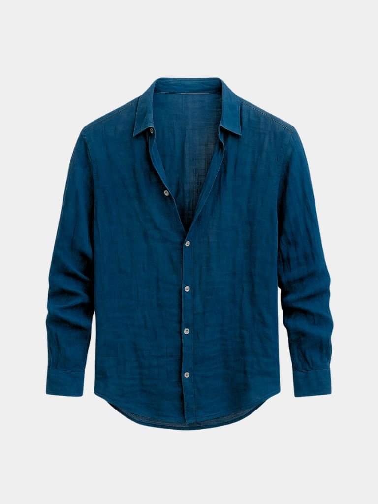 Camisa de lino veraniega para hombre, ligera y transpirable para verano o playa