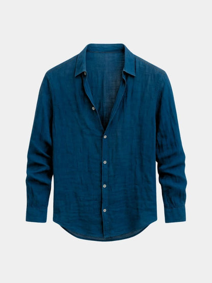 Camisa de lino veraniega para hombre, ligera y transpirable para verano o playa