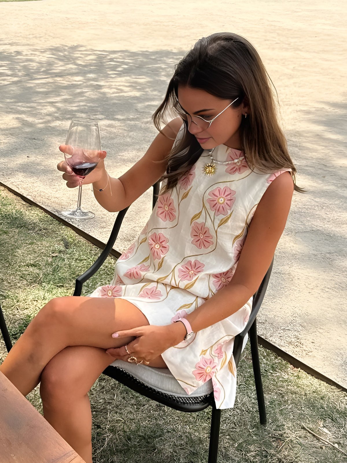 Lisette | Women's Floral Mock Neck Sleeveless Mini Dress - Floral - Image 4