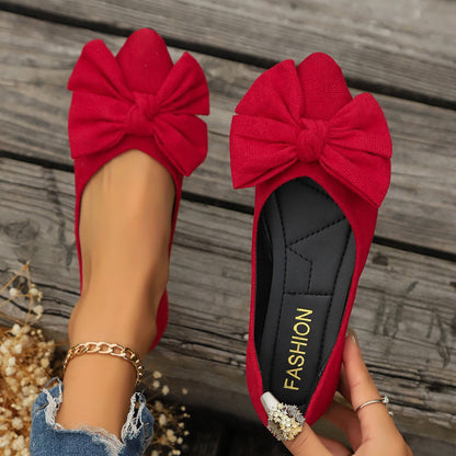 Lucinda | Women's Bow Detail Ballet Flats - Orange - Image 2