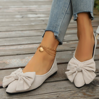 Lucinda | Women's Bow Detail Ballet Flats - Orange - Image 5