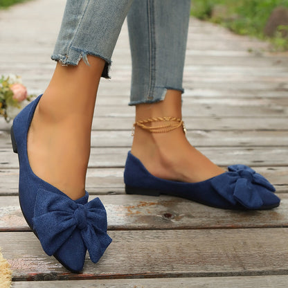 Lucinda | Women's Bow Detail Ballet Flats - Orange - Image 3