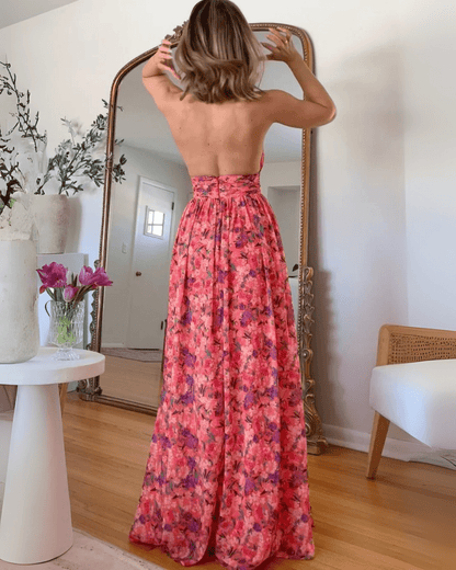 Vestido maxi con estampado floral para mujer, ligero y elegante para verano