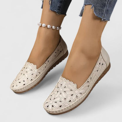 Lydia | Women's Perforated Slip On Flats - Image 11