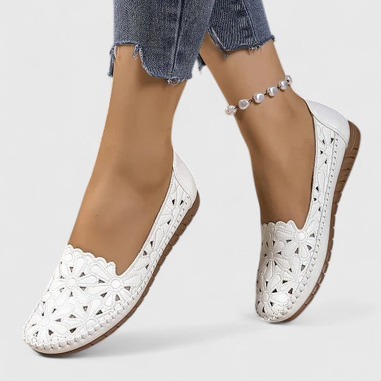 Lydia | Women's Perforated Slip On Flats - Image 7