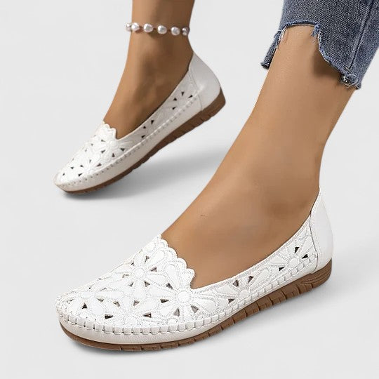 Zapatos planos con perforaciones elegantes para mujer