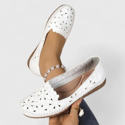 Zapatos planos con perforaciones elegantes para mujer