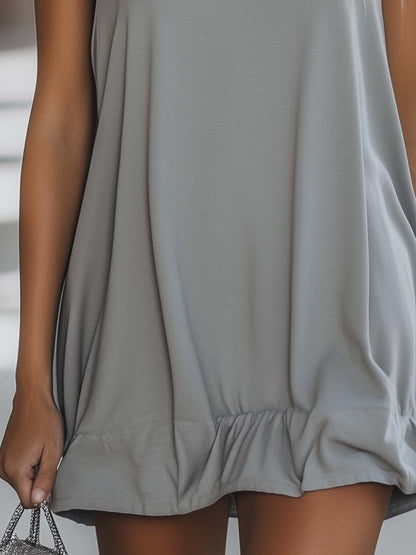 Vestido Mini Capucha Sin Mangas