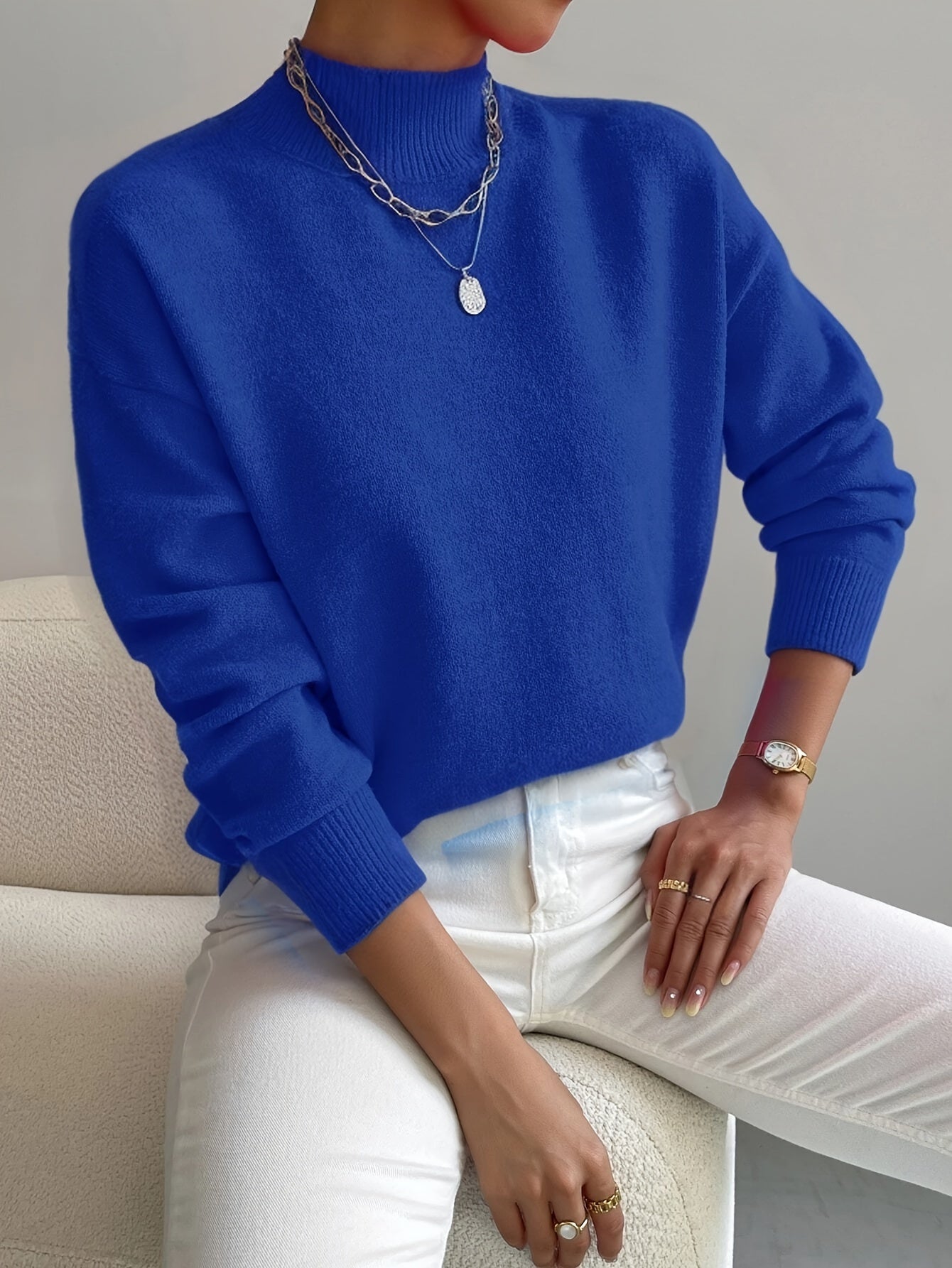 Yvonne | Jersey de Punto Elegante y Cálido con Cuello Standing para Mujer