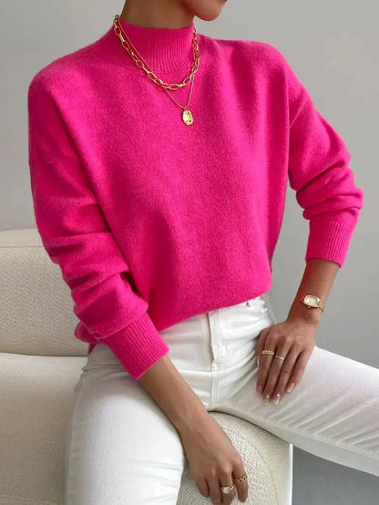 Yvonne | Jersey de Punto Elegante y Cálido con Cuello Standing para Mujer
