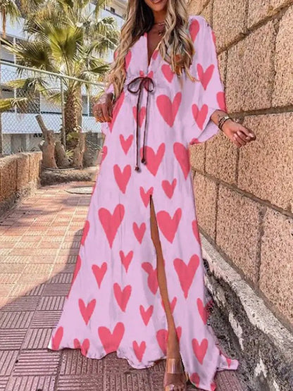 Vestido Maxi Botones Delantero Cuello V
